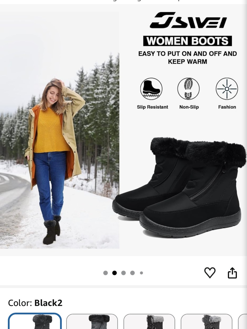 Women’s NWOT Black Winter Fur-Lined Boots